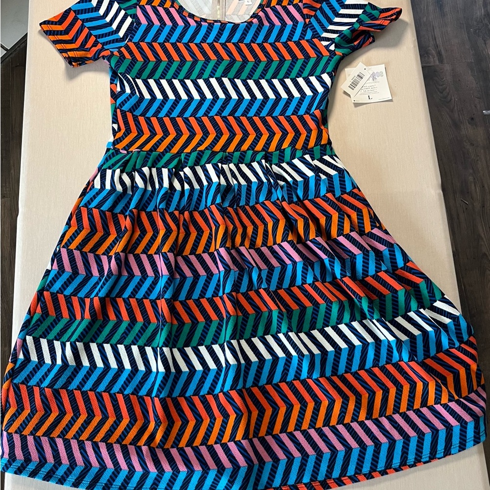 Colorful Striped LuLaRoe Amelia Dress